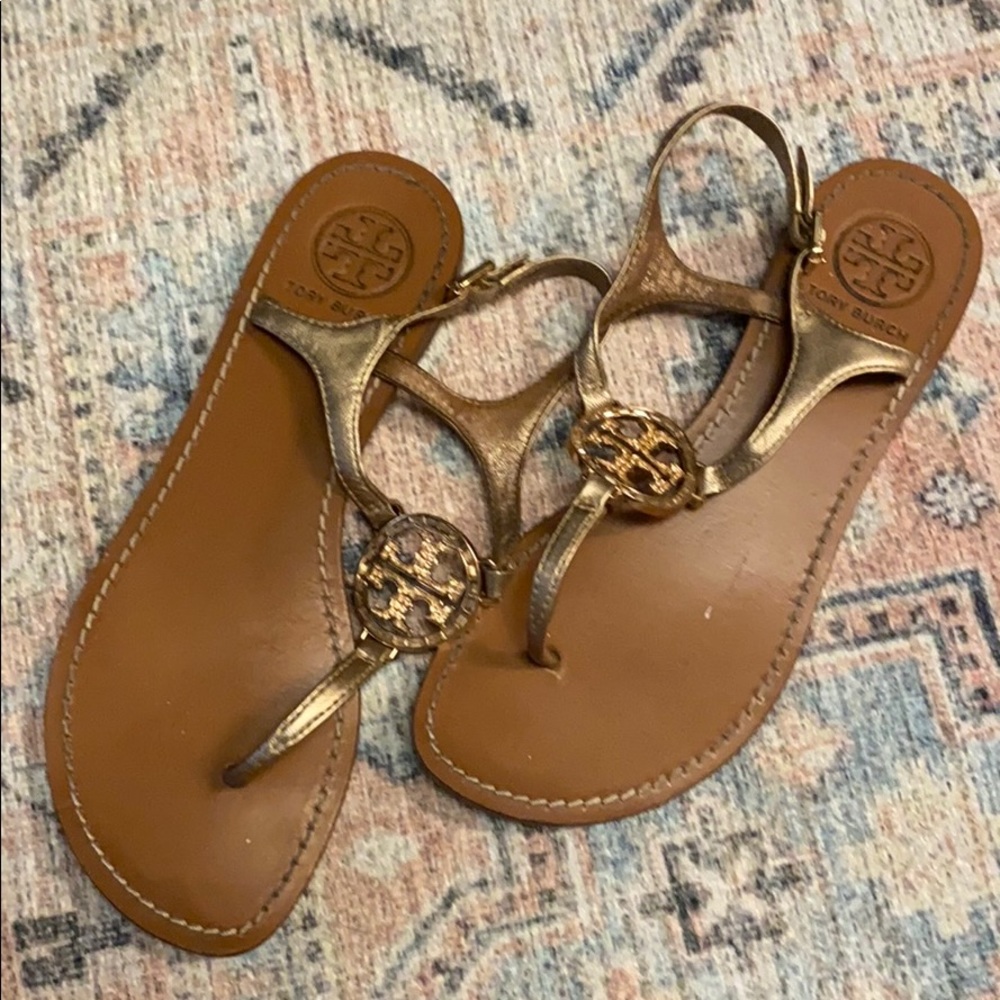 Well worn Tory flip flops